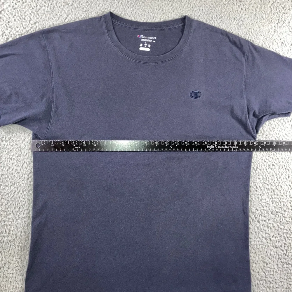 Retro Champion T-Shirt Men L Navy Blue S/S Embroidered Logo y2k Gorpcore Skater - Picture 4 of 9